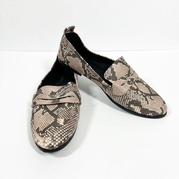American Eagle Women’s Size 11 Beige Brown Animal Snake Skin Print Loafer Flat - Picture 3 of 9
